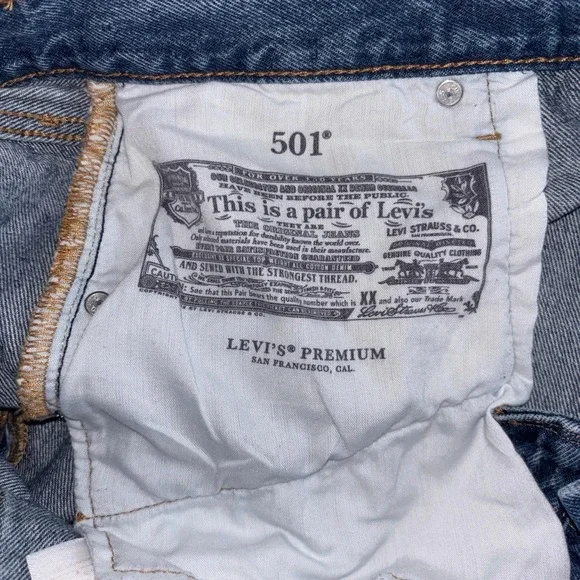 Levi's 501 '90s Premium Jeans W32 L27 Straight Fit Blue Denim Vintage Style - Picture 4 of 11